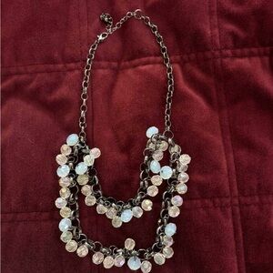 Lia Sophia Elegant Multi-Chain Necklace with Iridescent Beads